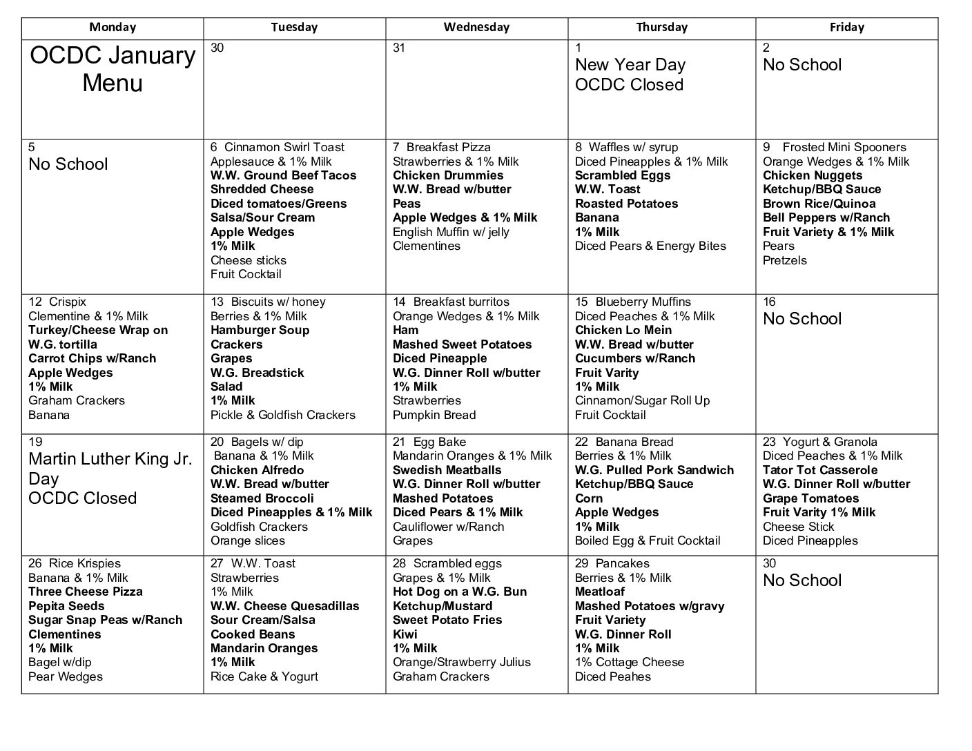 January full day 2026